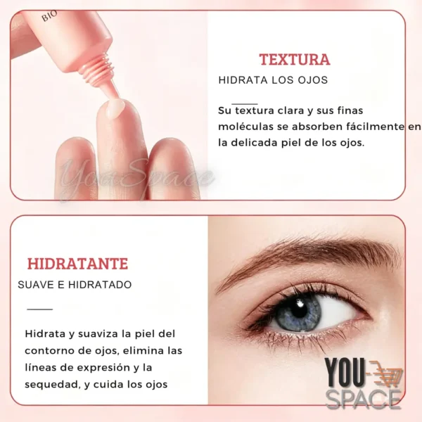 CONTORNO DE OJOS DE ROSAS (5) CONTORNO DE OJOS BIOAQUA DE ROSAS Y ACIDO HIALURONICO