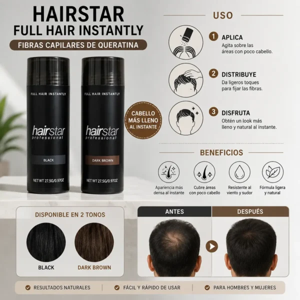 FIBRA CAPILAR HAIRSTAR FIBRA CAPILAR- HAIRSTAR 27.5G