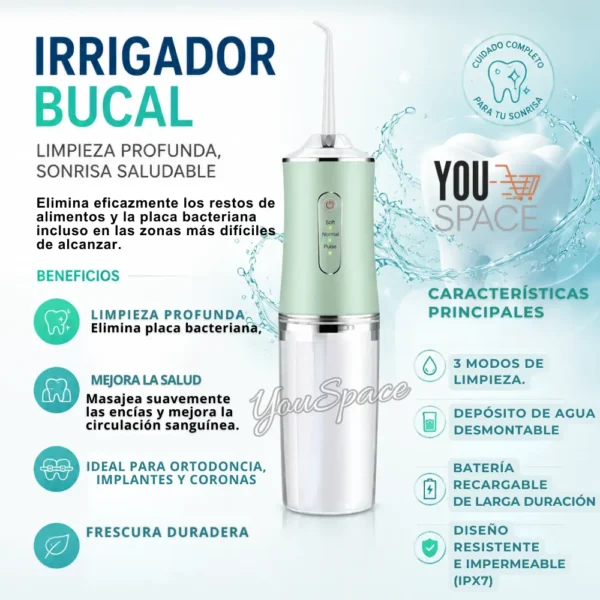IRRIGADOR BUCAL (4) IRRIGADOR ORAL PORTATIL PARA LIMPIEZA BUCAL