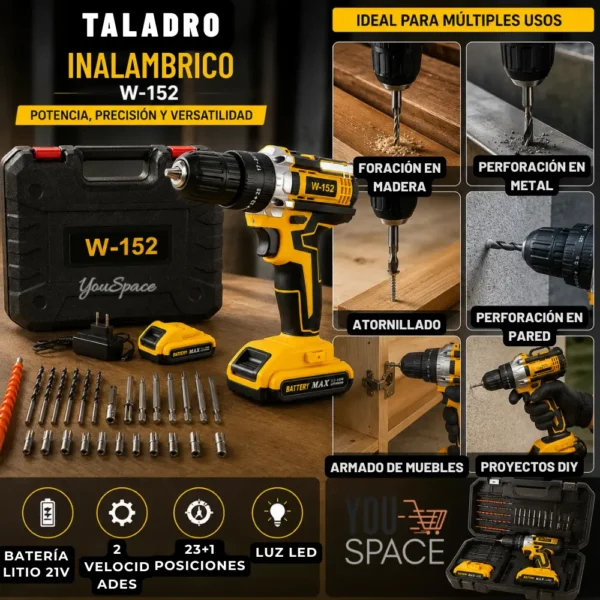 TALADRO PERCUTOR INALAMBRICO (3 EN 1)
