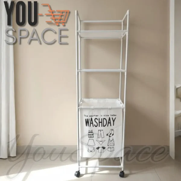 ESTANTE ORGANIZADOR CON CESTA DE ROPA SUCIA (3)