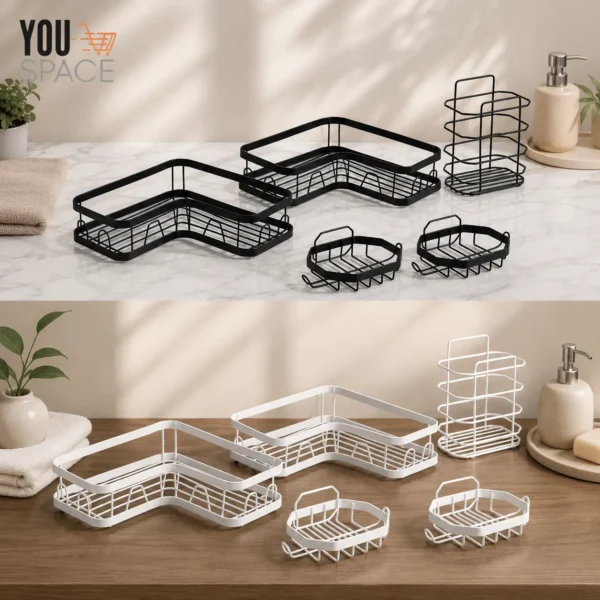 JUEGO ESQUINERO DE BAÑO 5 PIEZAS ORGANIZADOR ESQUINERO DE 5 PIEZAS PARA BAÑO