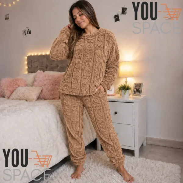 12 PIJAMA CON CHIPORRO DE MUJER POLAR INVIERNO