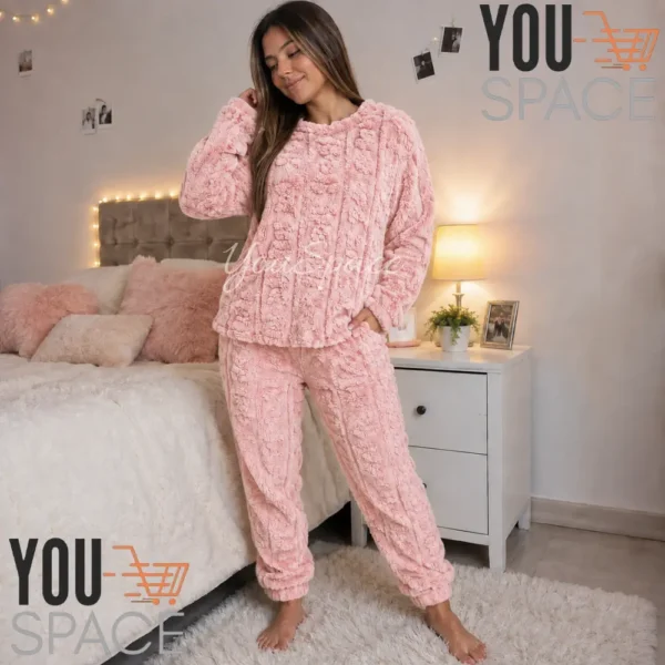 13 PIJAMA CON CHIPORRO DE MUJER POLAR INVIERNO