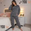 16 PIJAMA CON CHIPORRO DE MUJER POLAR INVIERNO
