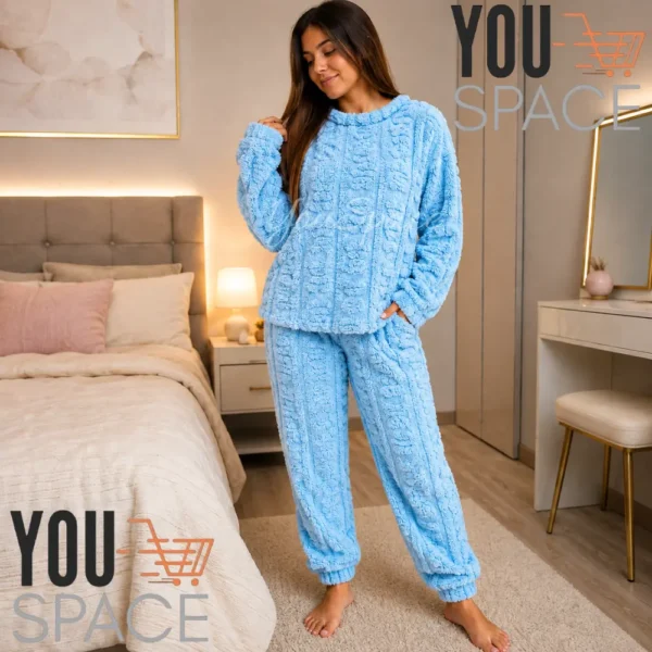 17 PIJAMA CON CHIPORRO DE MUJER POLAR INVIERNO