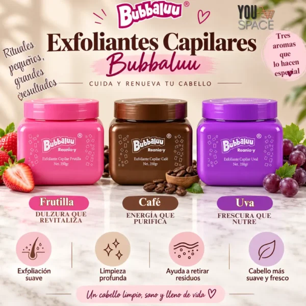 EXFOLIANTE CAPILAR BUBBALUU (2) EXFOLIANTE CAPILAR DE BUBBALUU -350GR
