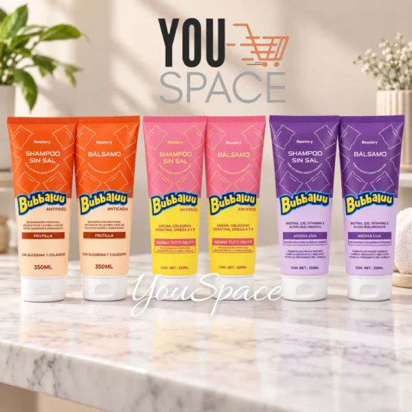 PACK CAPILAR BUBBALUU (1) PACK SHAMPOO SIN SAL Y BALSAMO BUBBALUU 350ML