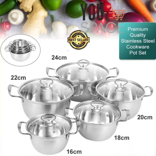 SET DE OLLAS DE ACERO INOXIDABLE (6)