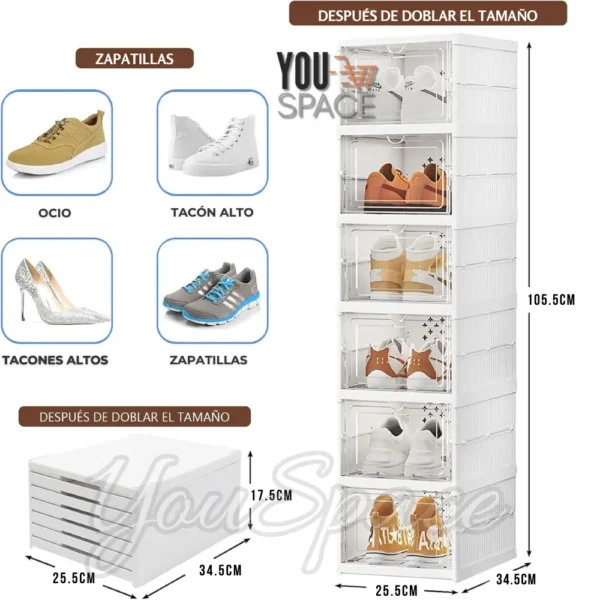 ZAPATERA ACRILICA PLEGABLE DE 6 NIVELES (3)