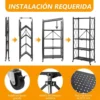 6 (68) ESTANTE METALICO PLEGABLE DE 5 NIVELES CON RUEDAS 120KG