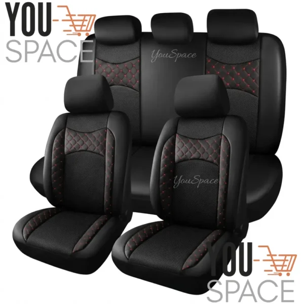 6 (69) SET FORROS UNIVERSALES PARA ASIENTOS DE AUTO 10 PIEZAS TEJIDO MAYA EXPANDIBLE