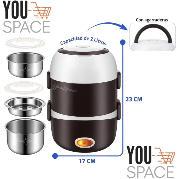 6 (73) LONCHERA ELECTRICA VAPORERA MULTIFUNCIONAL 2L 200W