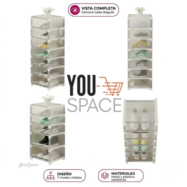 6 (75) GABINETE ORGANIZADOR DE ZAPATOS MULTIUSO 7 CAJONES