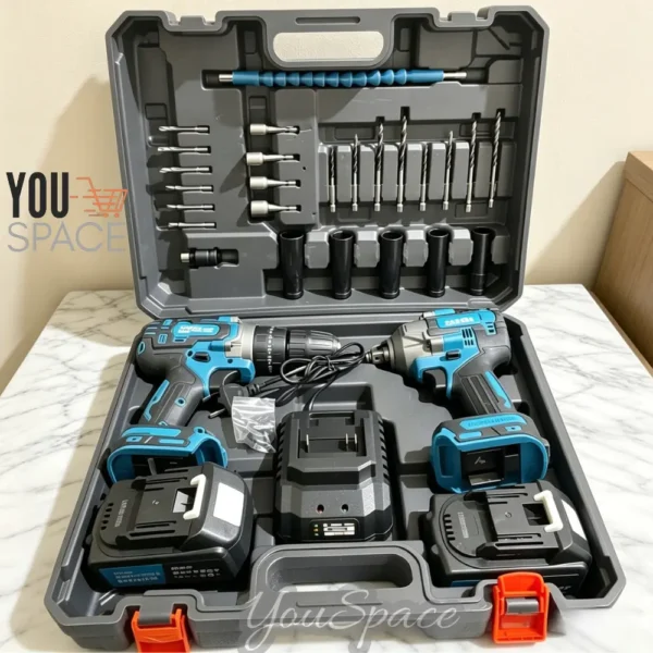 KIT TALADRO + LLAVE DE IMPACTO TASBEL (2) KIT TALADRO PERCUTOR Y LLAVE DE IMPACTO-MARCA TASBEL