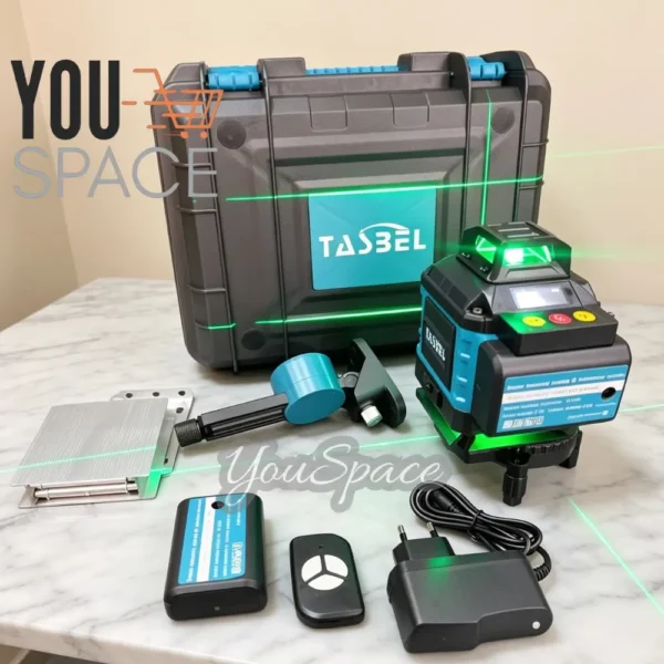 NIVEL LASER AZUL (5) NIVEL LASER INALAMBRICO DE 16 LINEAS 4D- MARCA TASBEL