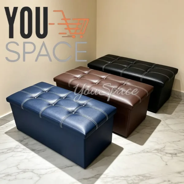 PUFF BAUL ORGANZADOR- PLEGABLE (1) PUFF BAUL ORGANIZADOR PLEGABLE- ECOCUERO