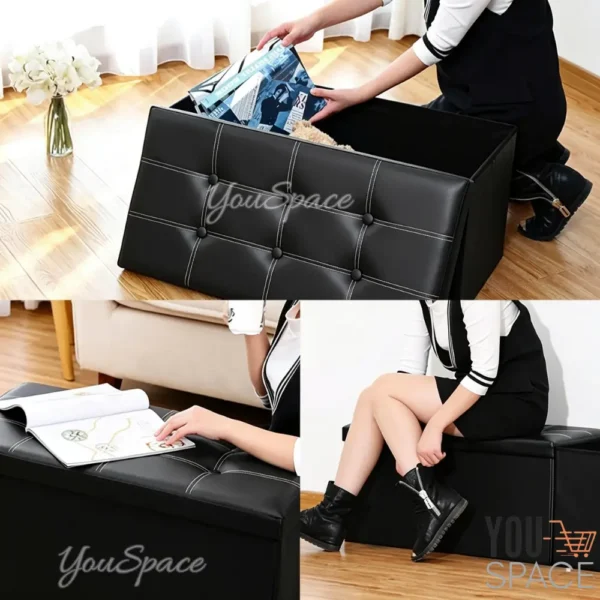 PUFF BAUL ORGANZADOR- PLEGABLE (11) PUFF BAUL ORGANIZADOR PLEGABLE- ECOCUERO