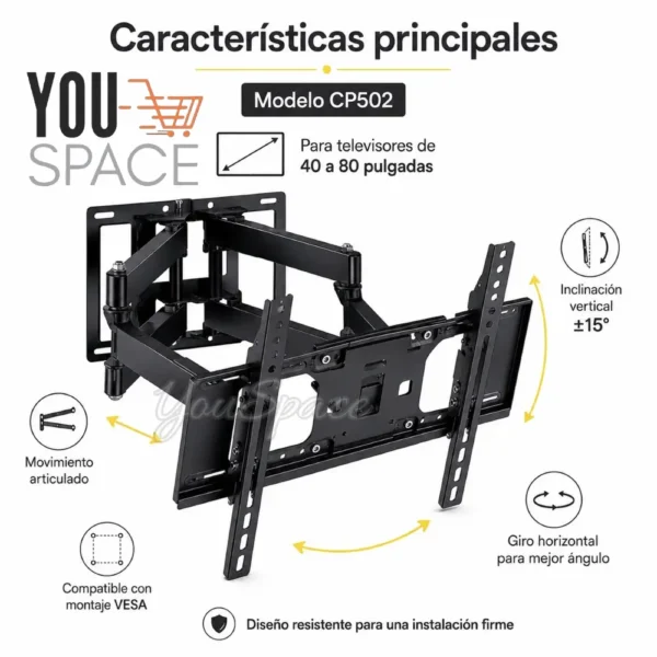 SOPORTE ARTICULADO DE 40 A 80 PULG (4)