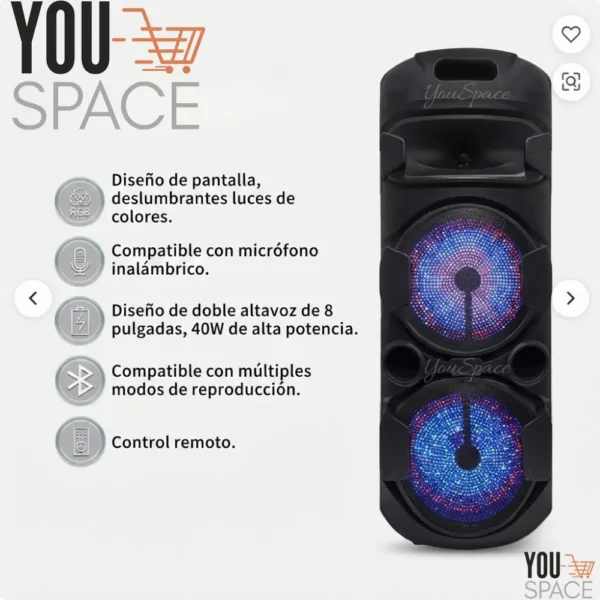 4 - 2026-07-06T132235.902 PARLANTE INALAMBRICO PORTATIL DE 8 PULGADAS DOBLE CON MICROFONO Y CONTROL REMOTO NEGRO
