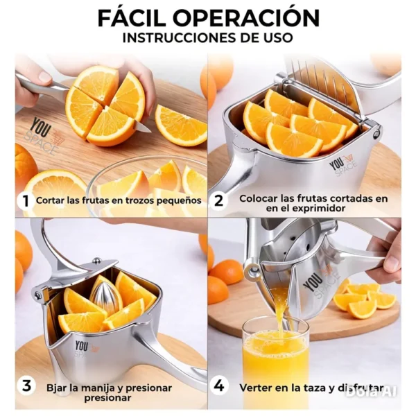 6 (76) EXPRIMIDOR DE FRUTAS MANUAL DE ALUMINIO