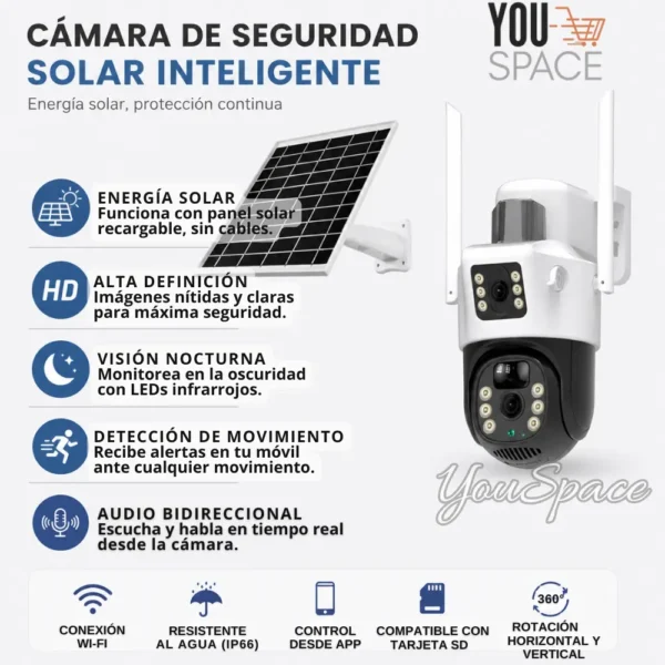 CAMARA SOLAR DOBLE LENTE 2 (14) CAMARA CON PANEL SOLAR DOBLE LENTE -2.4GHZ Y 4G