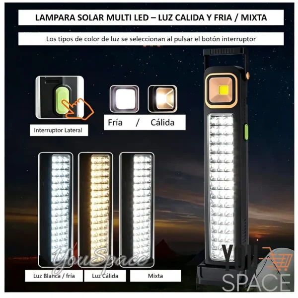 LAMPARA SOLAR DE EMERGENCIA 48LED (1) LAMPARA SOLAR DE EMERGENCIA -48 LED (RECARGABLE)