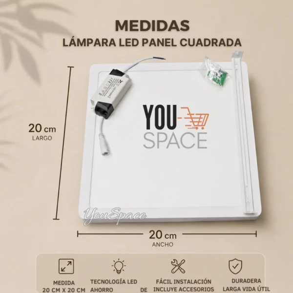 PANEL LED CUADRADA (5) PANEL LED CUADRADO DE 18W- SOBREPUESTO