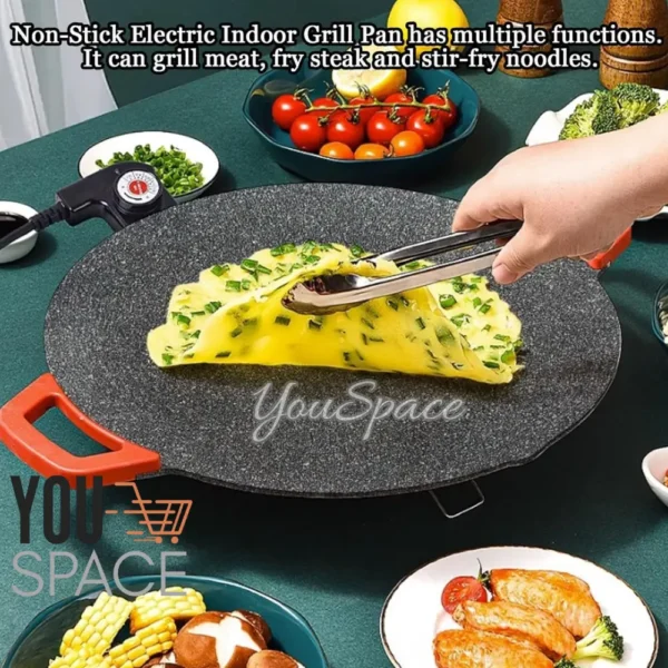 PLANCHA SARTEN ELECTRICO 1500W (4) PLANCHA SARTEN ELECTRICA PARRILLA ANTIADHERENTE 36CM 1500W