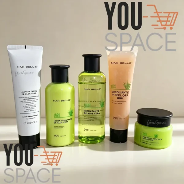SET CUIDADO FACIAL ALOE VERA 9 PRODUCTOS MAX BELLE (2) SET CUIDADO FACIAL ALOE VERA 5 PRODUCTOS MAX BELLE