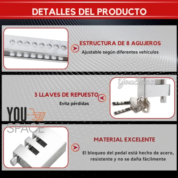 TRANCA PEDAL (5) TRANCA PEDAL ANTIRROBO PARA AUTO