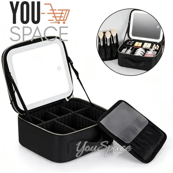 BOLSO COSMETIQUERO (7) BOLSO COSMETIQUEROCON ESPEJO LED USB