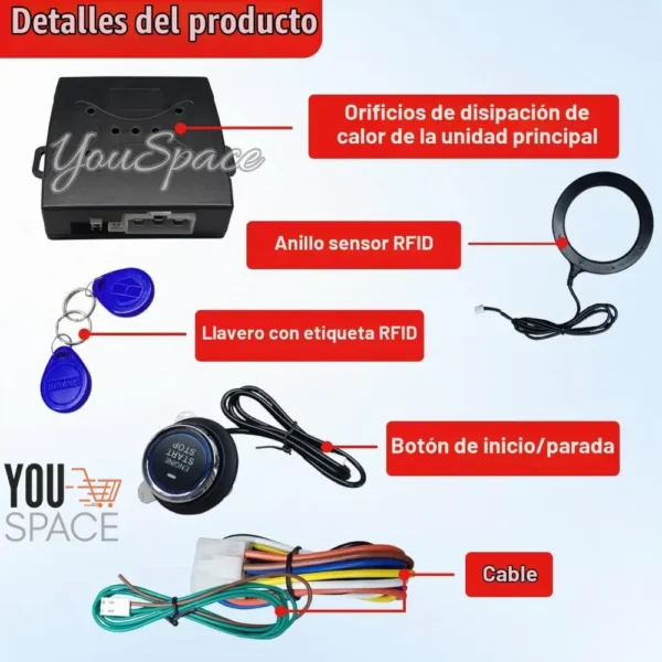 BOTON ENCENDIDO ARRANQUE ANTIRROBO PARA AUTO (4) BOTON ENCENDIDO ARRANQUE ANTIRROBO PARA AUTO