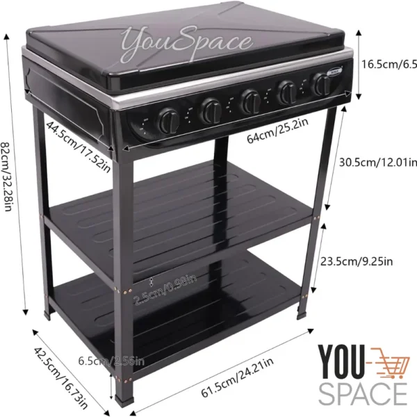 COCINA 5 HORNILLAS CON PEDESTAL (5) COCINA DE 5 HORNILLAS CON PEDESTAL