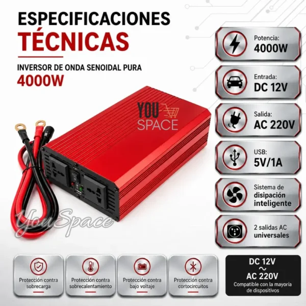 CONVERSOR INVERSOR 4000W (6) CONVERTIDOR INVERSOR 4000W