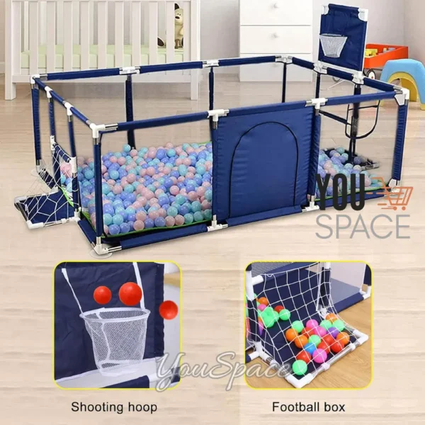 CORRAL PARA BEBE (7) CORRAL DE JUEGOS SEGURO PARA BEBE CON ARO Y PORTERÍA