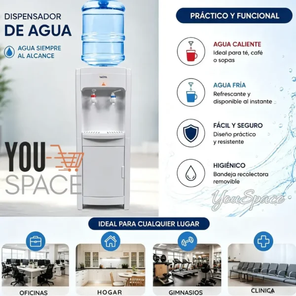 DISPENSADOR DE AGUA FRIA Y CALIENTE (1) DISPENSADOR DE AGUA CALIENTE Y FRIA