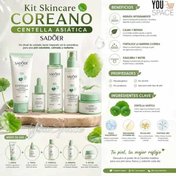 KIT DE CUIDADO FACIAL SADOER CENTELLA ASIATICA (3) KIT DE CUIDADO FACIAL SADOER CENTELLA ASIATICA
