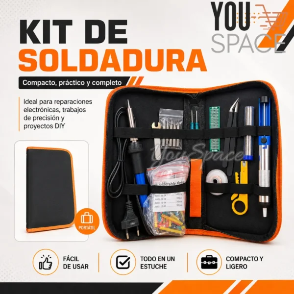 KIT DE SOLDADURA ELECTRONICA PROFESIONAL DE 60W (1) KIT DE SOLDADURA ELECTRONICA PROFESIONAL DE 60W CON CAUTIN