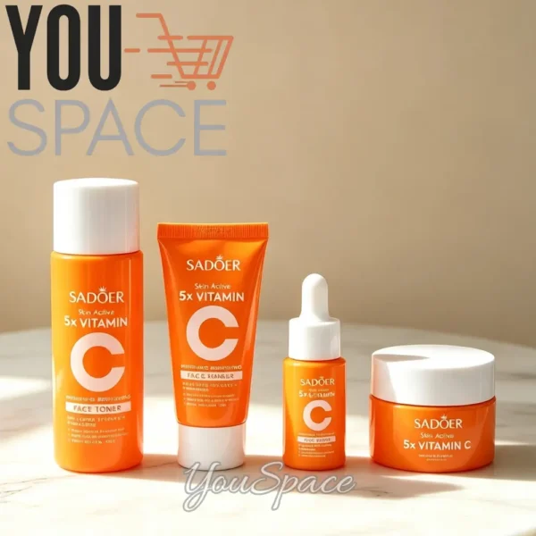 KIT DE VIAJE CUIDADO FACIAL SADOER 5X- VITAMINA C (7) SET FACIAL 5X DE VITAMINA C- SADOER- PARA VIAJE