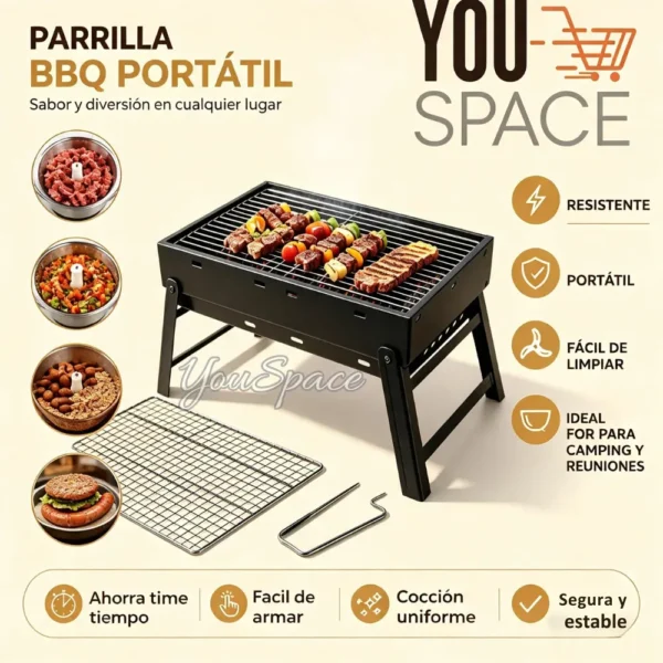 PARRILLERA PORTATIL A CARBON PLEGABLE (4) PARRILLERA PORTATIL A CARBON PLEGABLE