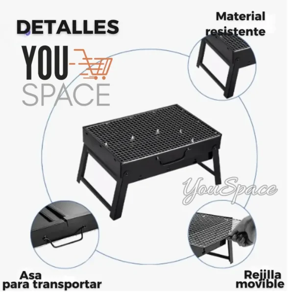 PARRILLERA PORTATIL A CARBON PLEGABLE (5) PARRILLERA PORTATIL A CARBON PLEGABLE