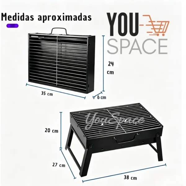 PARRILLERA PORTATIL A CARBON PLEGABLE (6) PARRILLERA PORTATIL A CARBON PLEGABLE