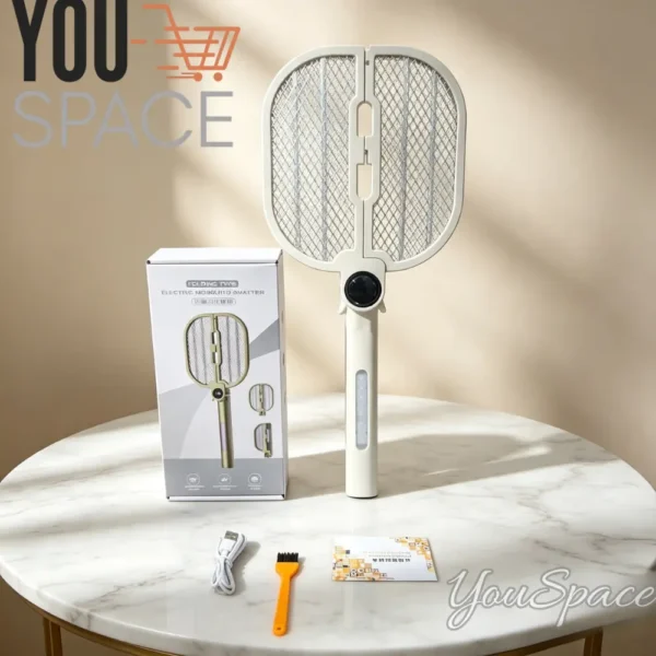 RAQUETA MATAMOSCAS RECARGABLE- PLEGABLE CON LUZ UV