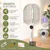 RAQUETA ELECTRICA MATAMOSCAS 2 EN 1 (3) RAQUETA MATAMOSCAS RECARGABLE- PLEGABLE CON LUZ UV