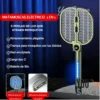 RAQUETA ELECTRICA MATAMOSCAS 2 EN 1 (4) RAQUETA MATAMOSCAS RECARGABLE- PLEGABLE CON LUZ UV