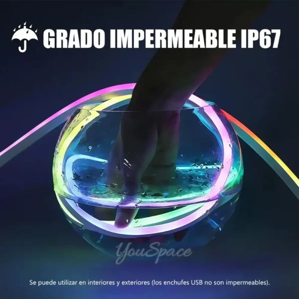 CINTA DE LUZ LED NEON 5 METROS (4) CINTA DE LUZ LED NEON FLEXIBLE INTELIGENTE 5 METROS