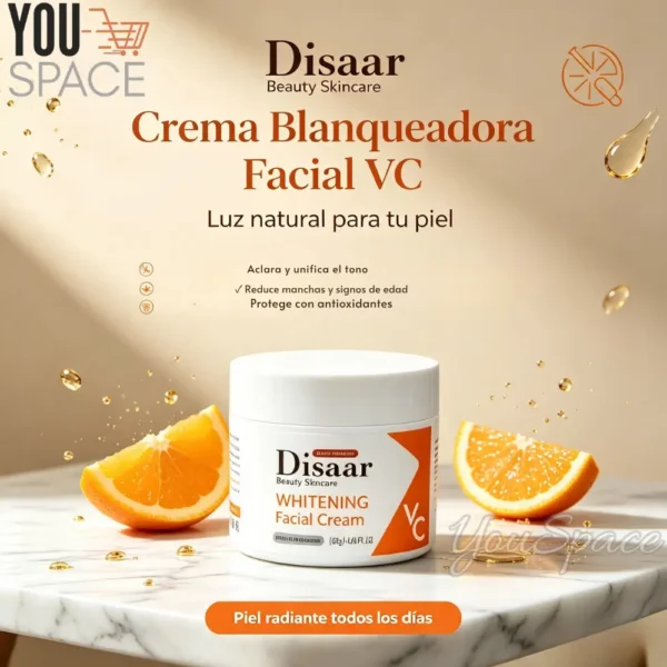 CREMA FACIAL BLANQUEADORA CON VITAMINA C DISAAR (1) CREMA FACIAL BLANQUEADORA CON VITAMINA C DISAAR