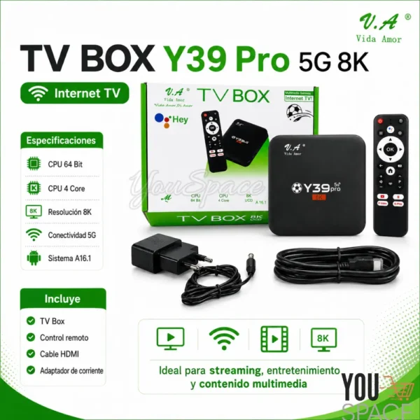 DECODIFICADOR TV BOX 8K CON COMANDO DE VOZ