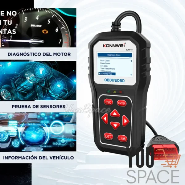 ESCANER AUTOMOTRIZ PROFESIONAL KONNWEI KW818